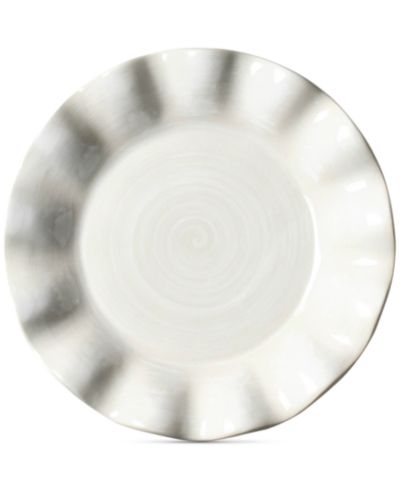 Coton Colors by Laura Johnson Signature Ruffle Round White  Salad Plate