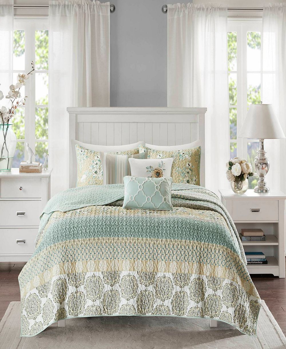Madison Park Willa Cotton Sateen 6-Pc. Quilt Set, King/California King