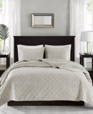 Madison Park Harper Quilted Velvet 3-Pc. Quilt Set, King/California King