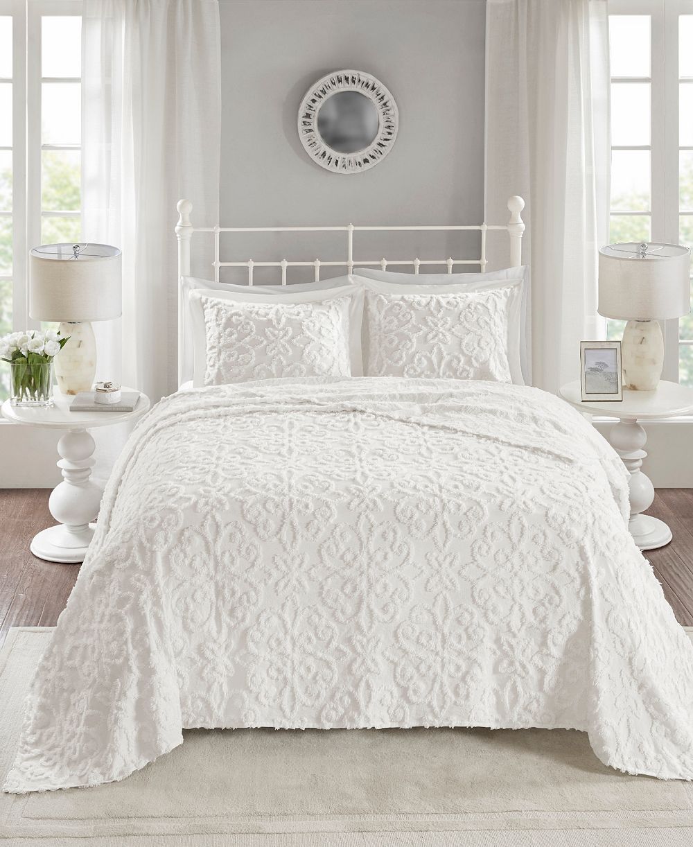 Madison Park Sabrina Tufted Chenille 3-Pc. Bedspread Set, Full/Queen