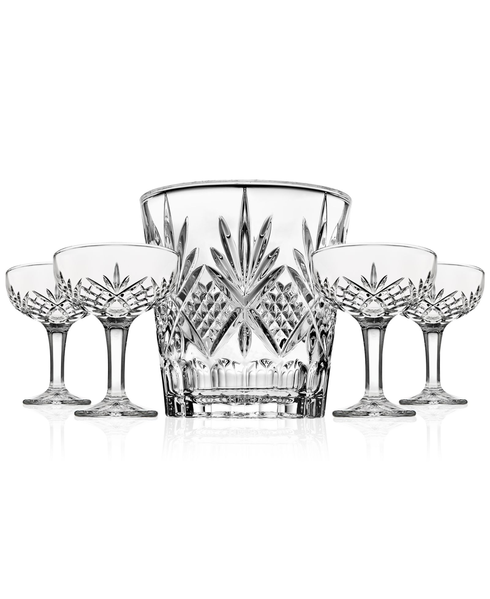 Набор Godinger Dublin Crystal 5-Piece Ice Bucket and Champagne Coupe