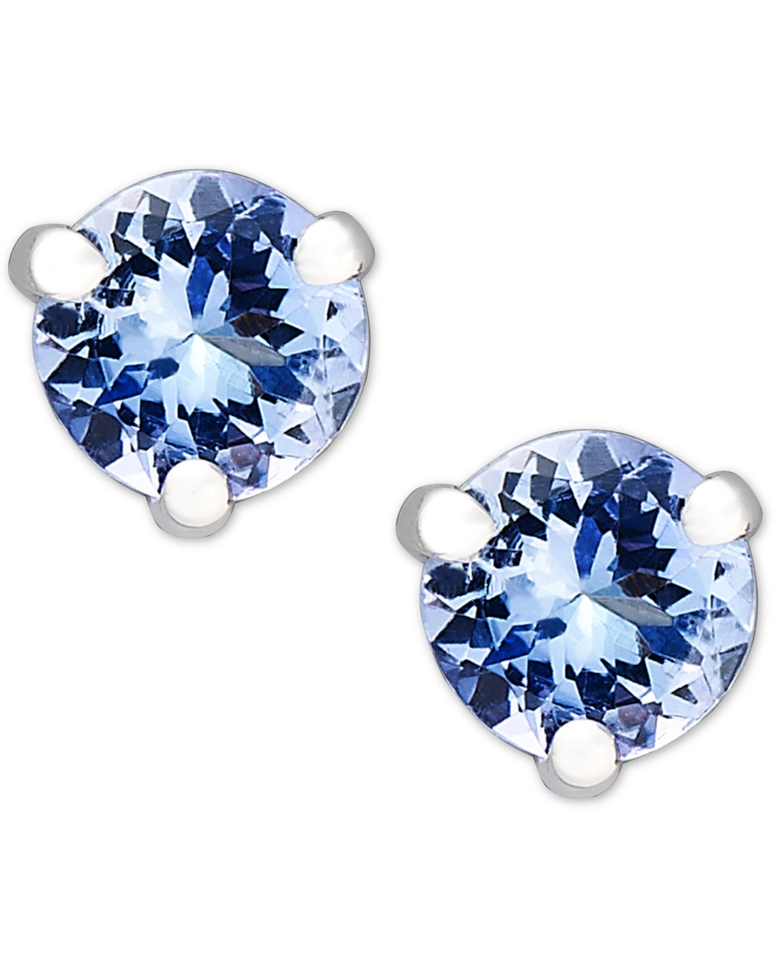 Серьги-гвоздики Tanzanite Stud Earrings (3/4 ct. t.w.) в 14k White Gold