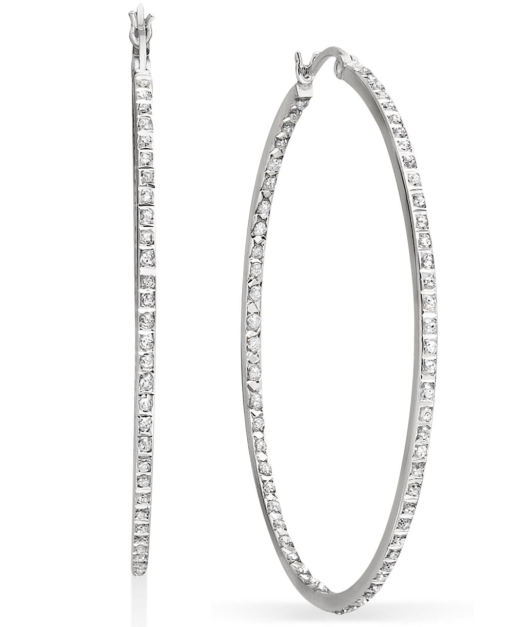 Серьги Diamond Fascination Sterling Silver с бриллиантовым акцентом, большие кольца