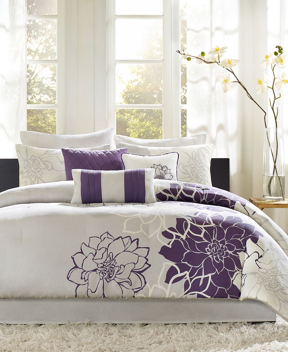 Madison Park Lola Floral Print 7-Pc. Comforter Set, King