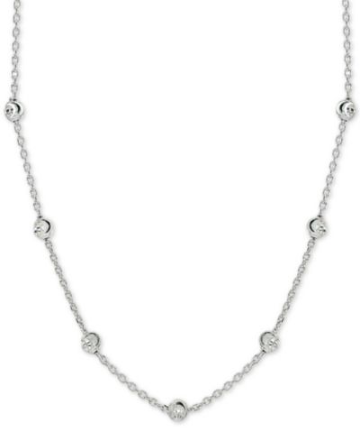 Giani Bernini Beaded Station Chain Necklace in 18k Gold-Plated Silver, Created for Macy's