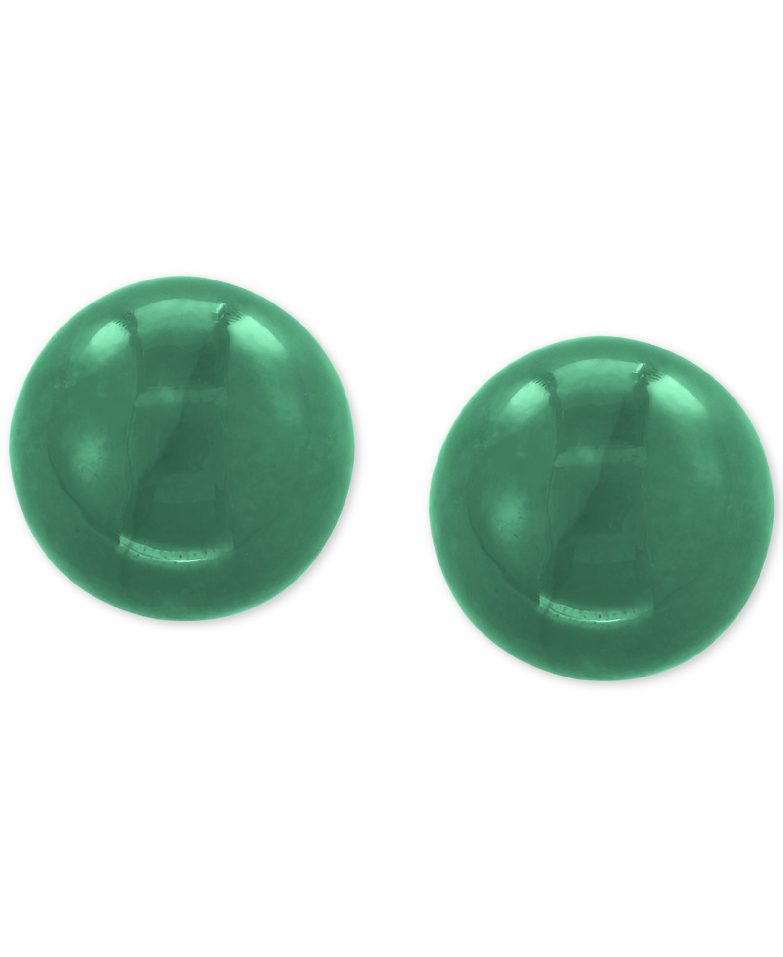 EFFY® Dyed Green Jade (10mm) Stud Earrings in 14k Gold
