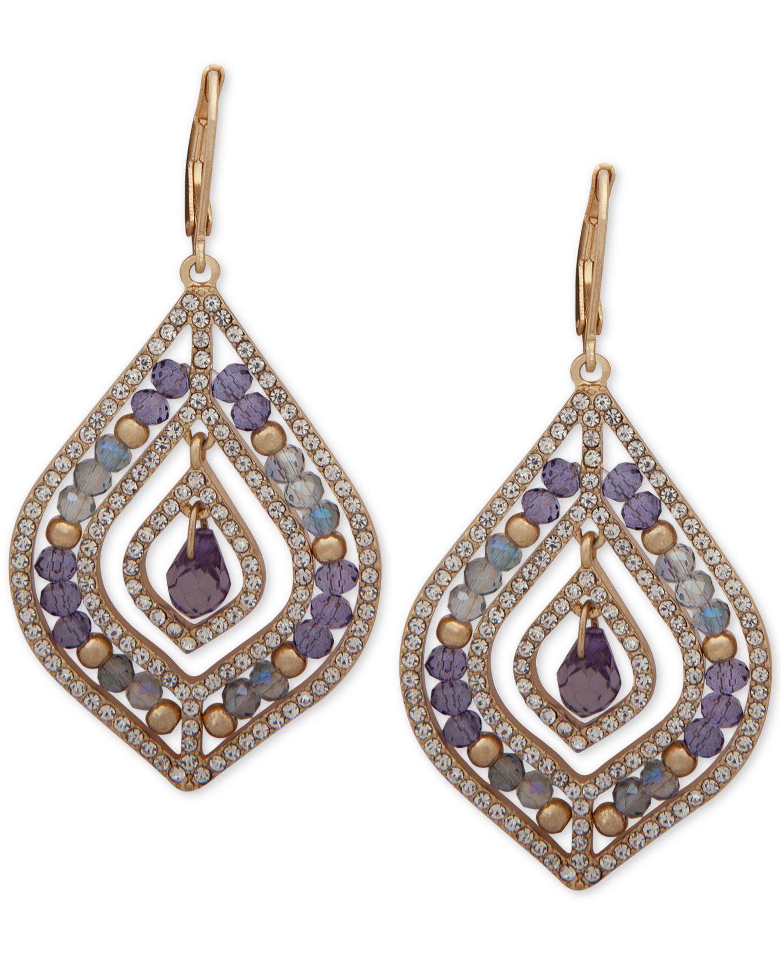lonna & lilly Pavé & Stone Beaded Chandelier Earrings