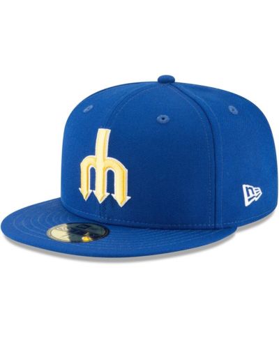 Мужская кепка New Era Blue Seattle Mariners Cooperstown Collection Wool 59FIFTY Fitted