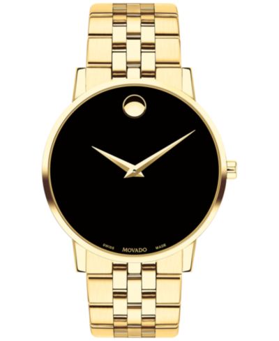 Мужские часы Movado Swiss Museum Classic Gold-Tone PVD Stainless Steel Bracelet, 40mm