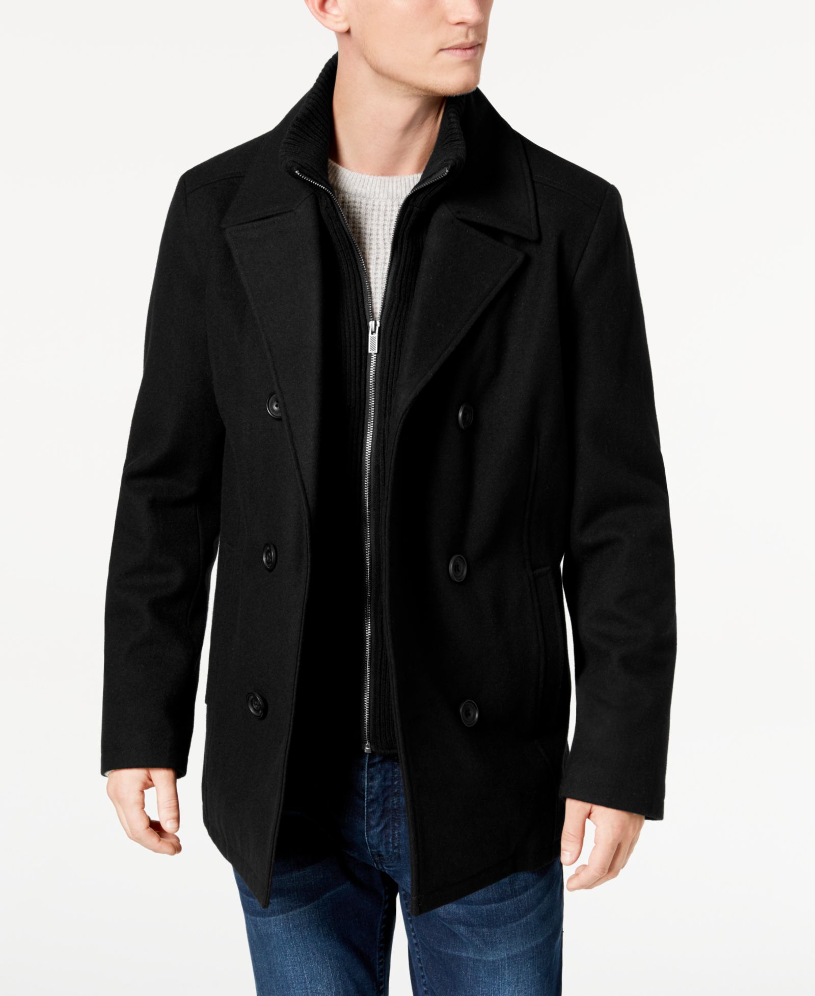 Kenneth Cole Мужское шерстяное пальто с подстежкой