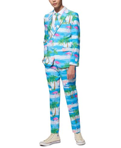 Костюм OppoSuits для подростков с принтом фламинго, включая пиджак, брюки и галстук