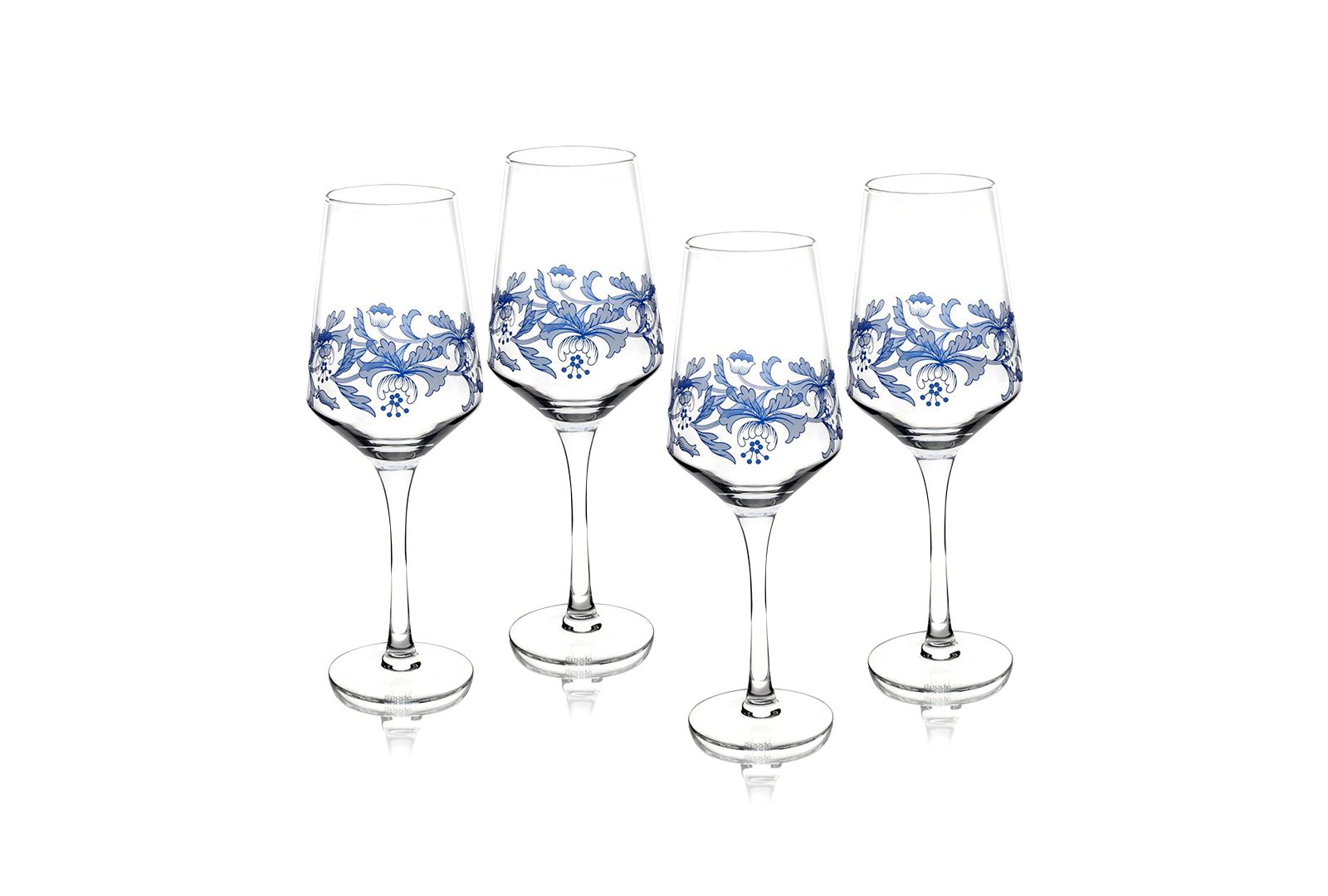 Spode Blue Italian Wine Glasses, Set of 4
