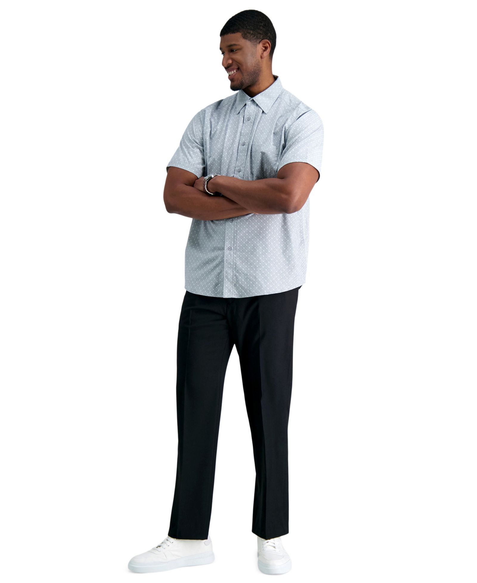 Мужские брюки Haggar Premium Comfort Stretch Classic-Fit Solid Flat Front