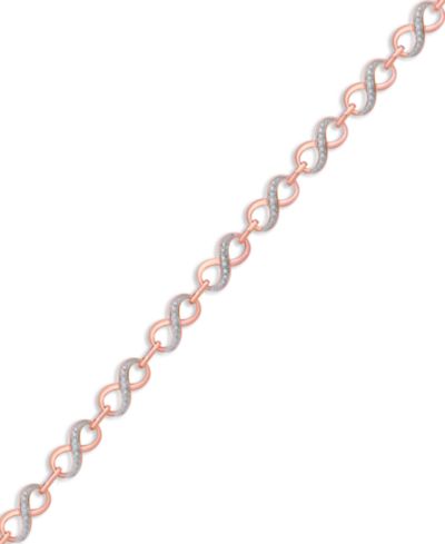 Браслет Infinity Link с акцентом из бриллиантов, 18k золото поверх серебра