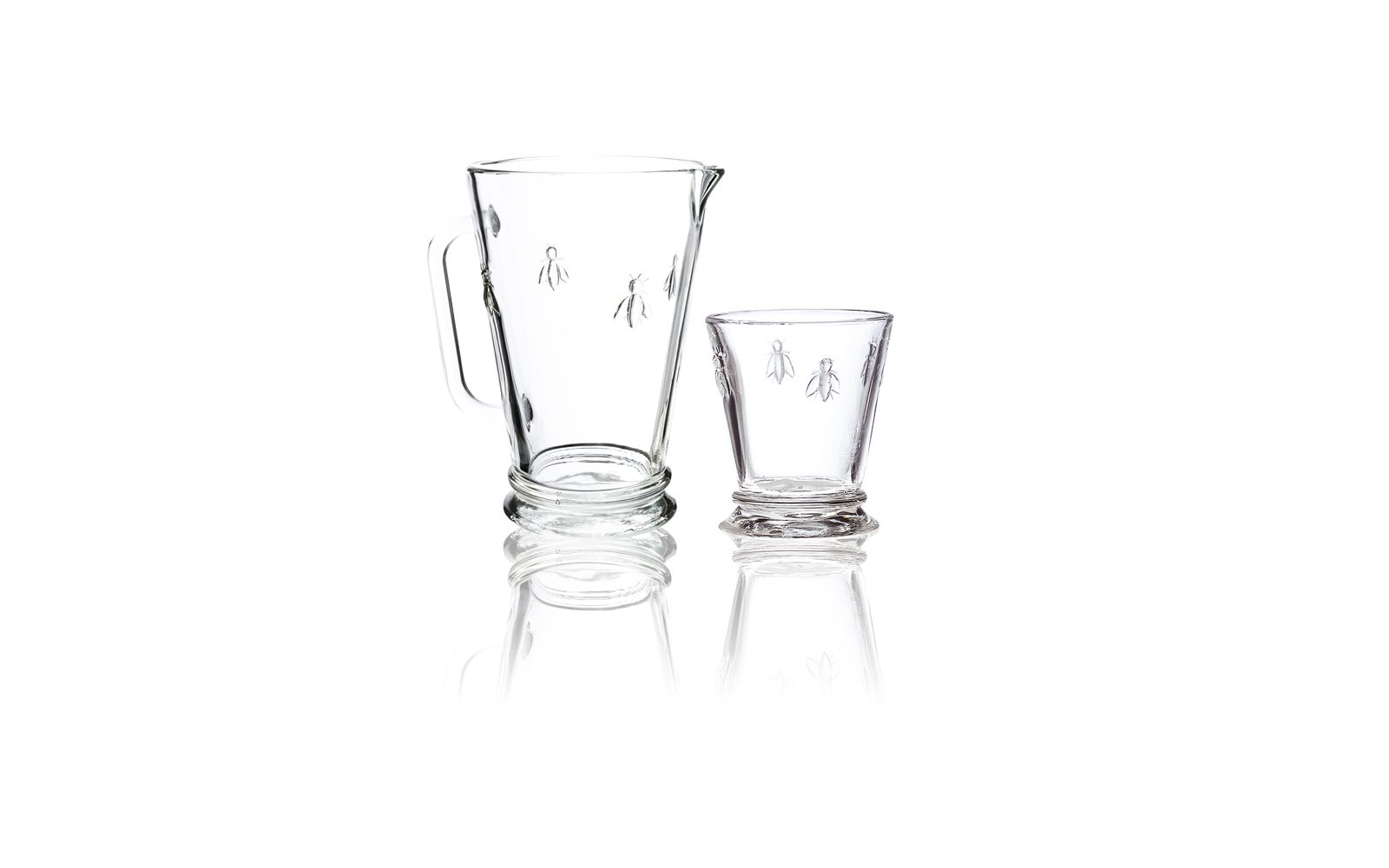 La Rochere Napoleon Bee 34-ounce Pitcher and 6 x 9-ounce Tumblers.