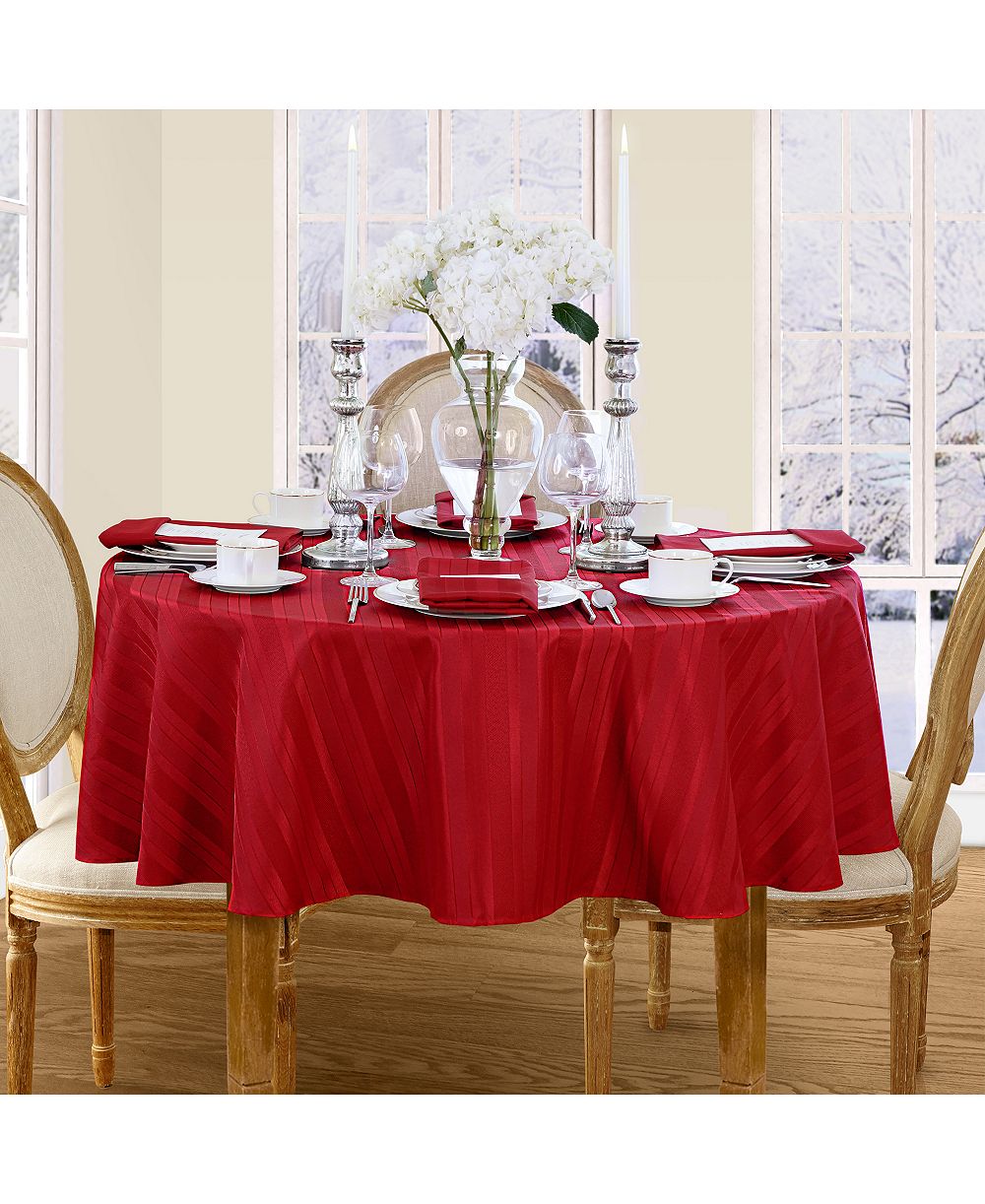 Elrene Denley Stripe Round Tablecloth, 70"
