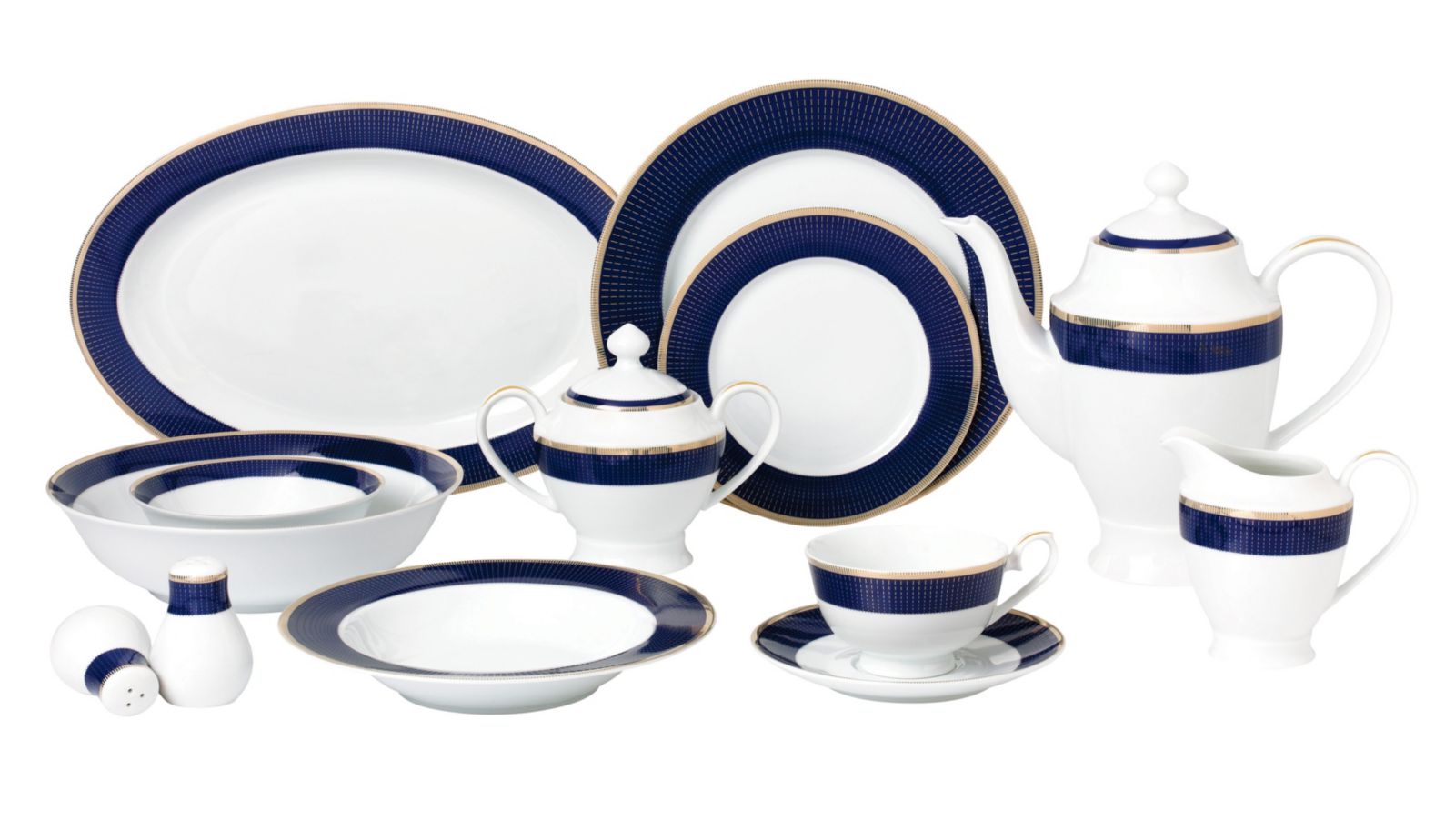 Lorren Home Trends Midnight сервировочный набор из 57 предметов, на 8 персон