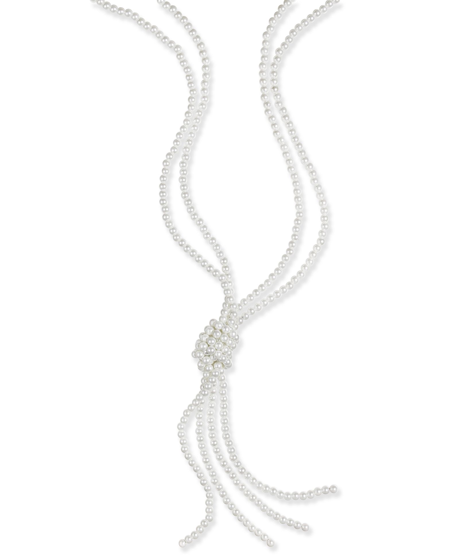 Ожерелье-лариат Charter Club Imitation Pearl Knotted 28" + 2" extender