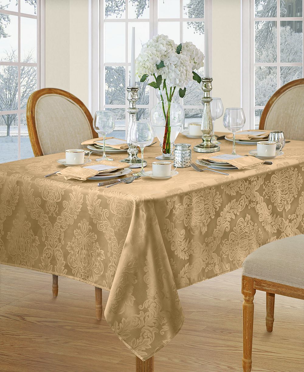 Elrene Barcelona Damask Oblong Tablecloth, 60" x 84"