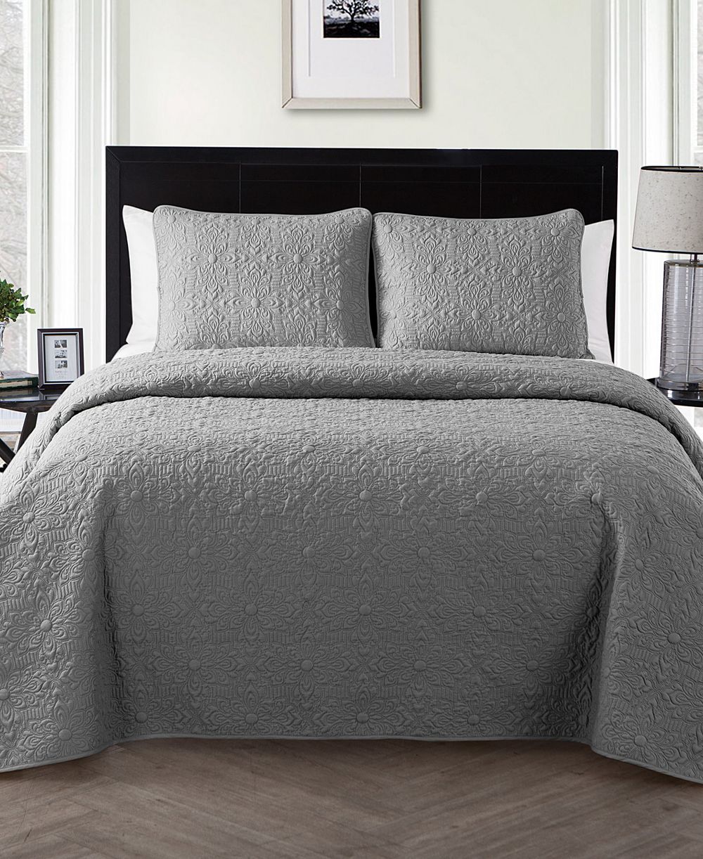 VCNY Home Caroline Embossed 3-Pc. Quilt Set, King