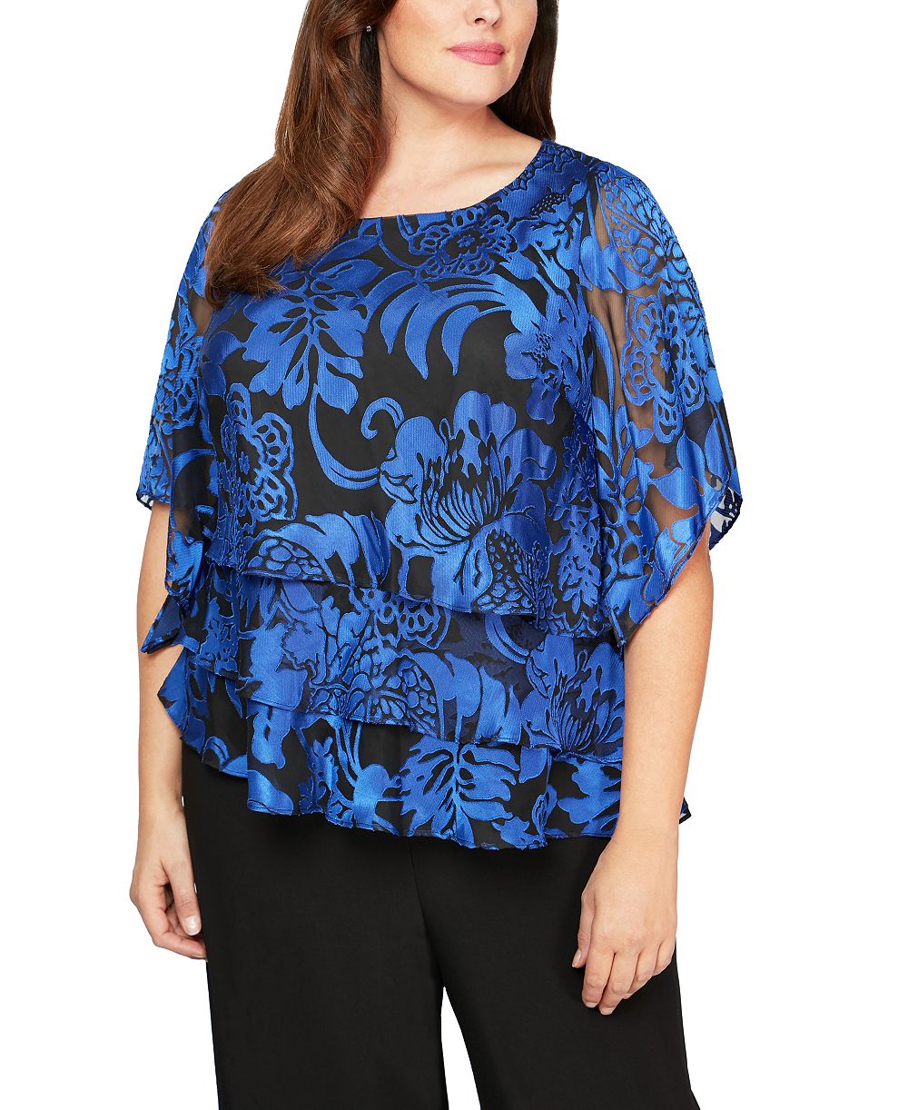 Alex Evenings топ многослойный с принтом Plus Size