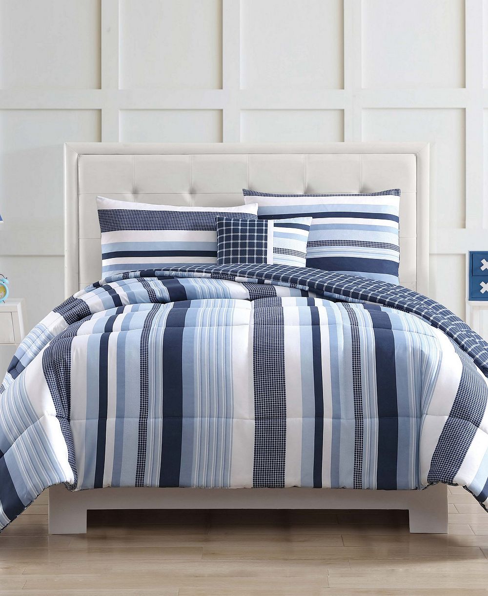 My World Kids Mason Stripe Comforter Set, Full