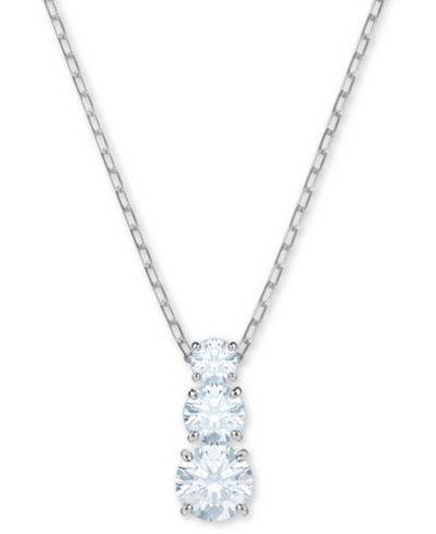 Подвеска Swarovski Silver-Tone Triple-Crystal, 14-4/5" + 2" extender