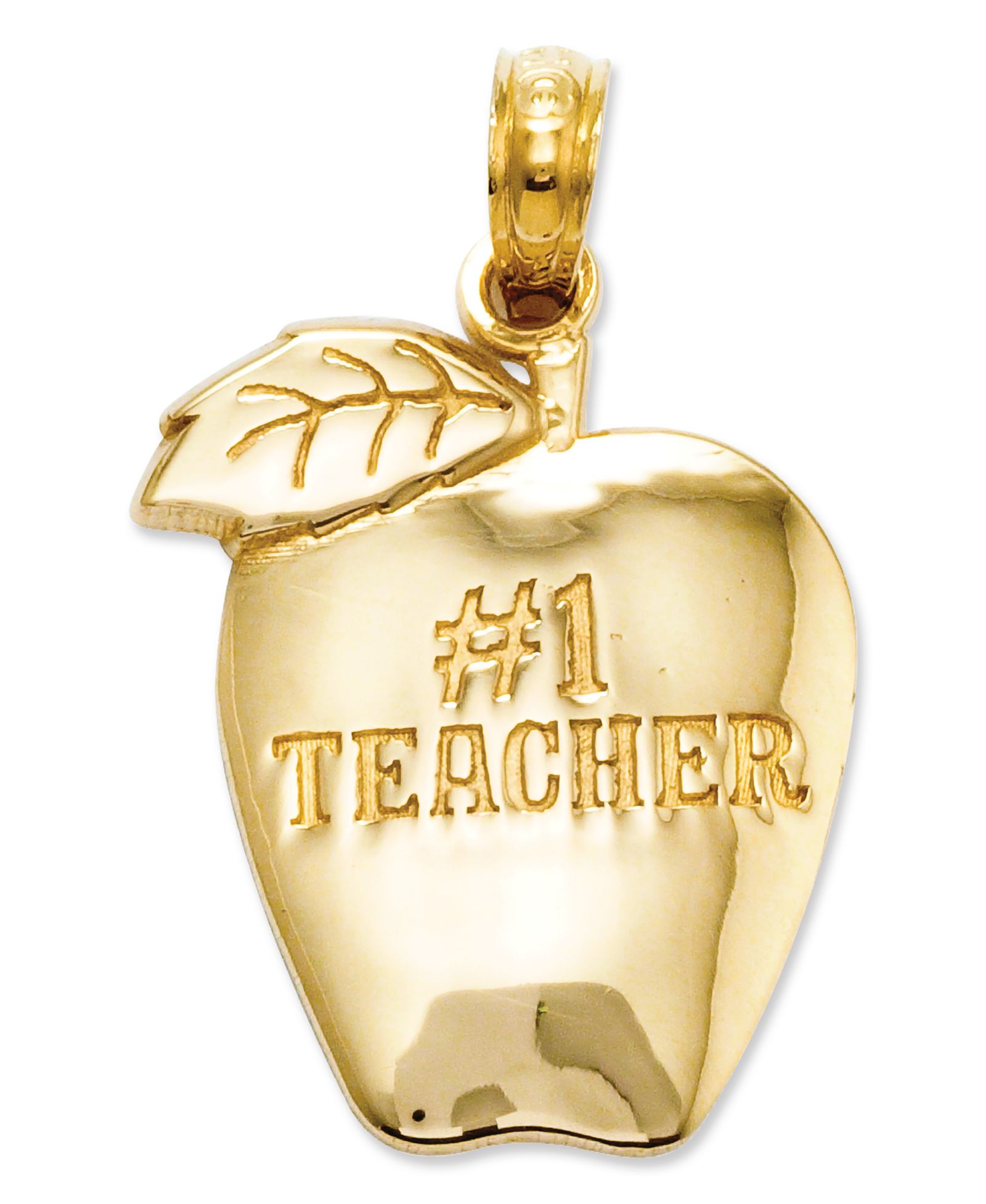 Macy's подвеска 14k Gold Charm Number 1 Teacher Apple