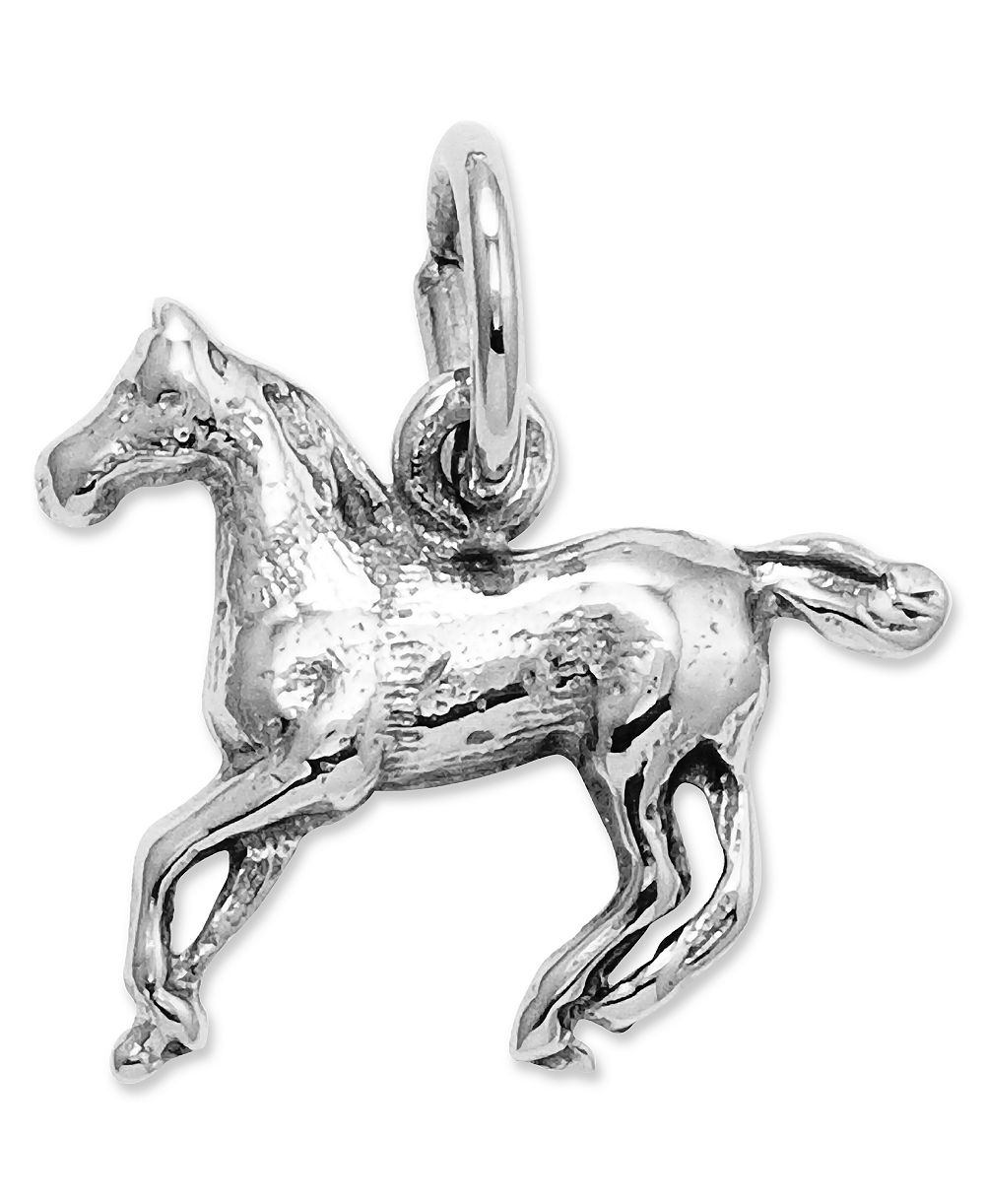Шарм-подвеска 14k White Gold, лошадь
