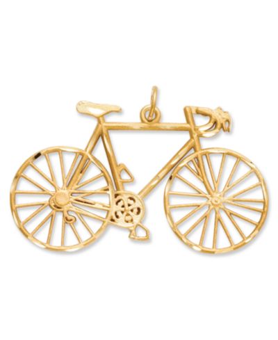 Подвеска 14k Gold Charm, Diamond-Cut Bicycle