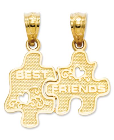 Подвеска 14k Gold Charm Best Friends Puzzle Break-Apart