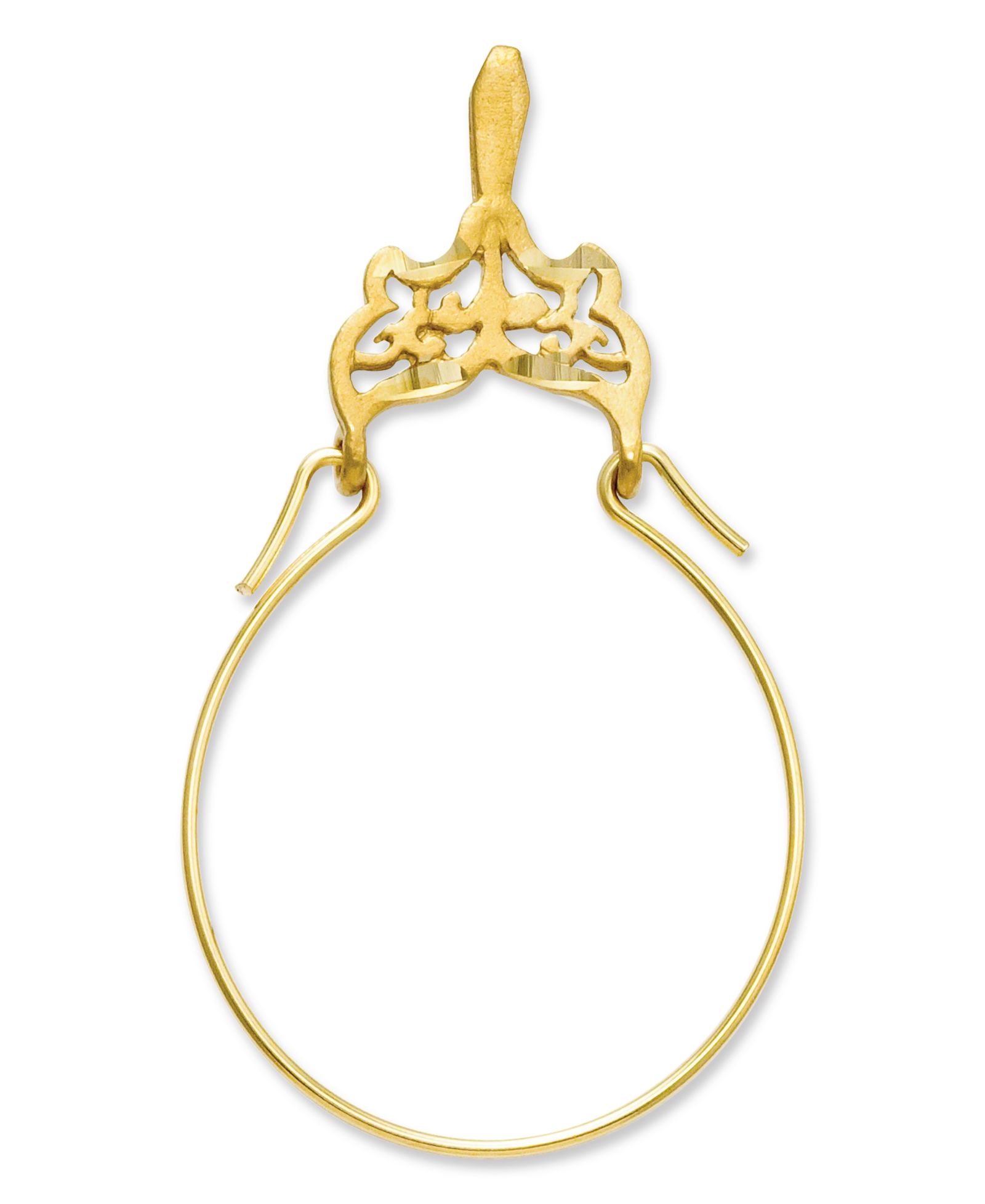 14k Gold Charm Holder, Filigree Charm Holder