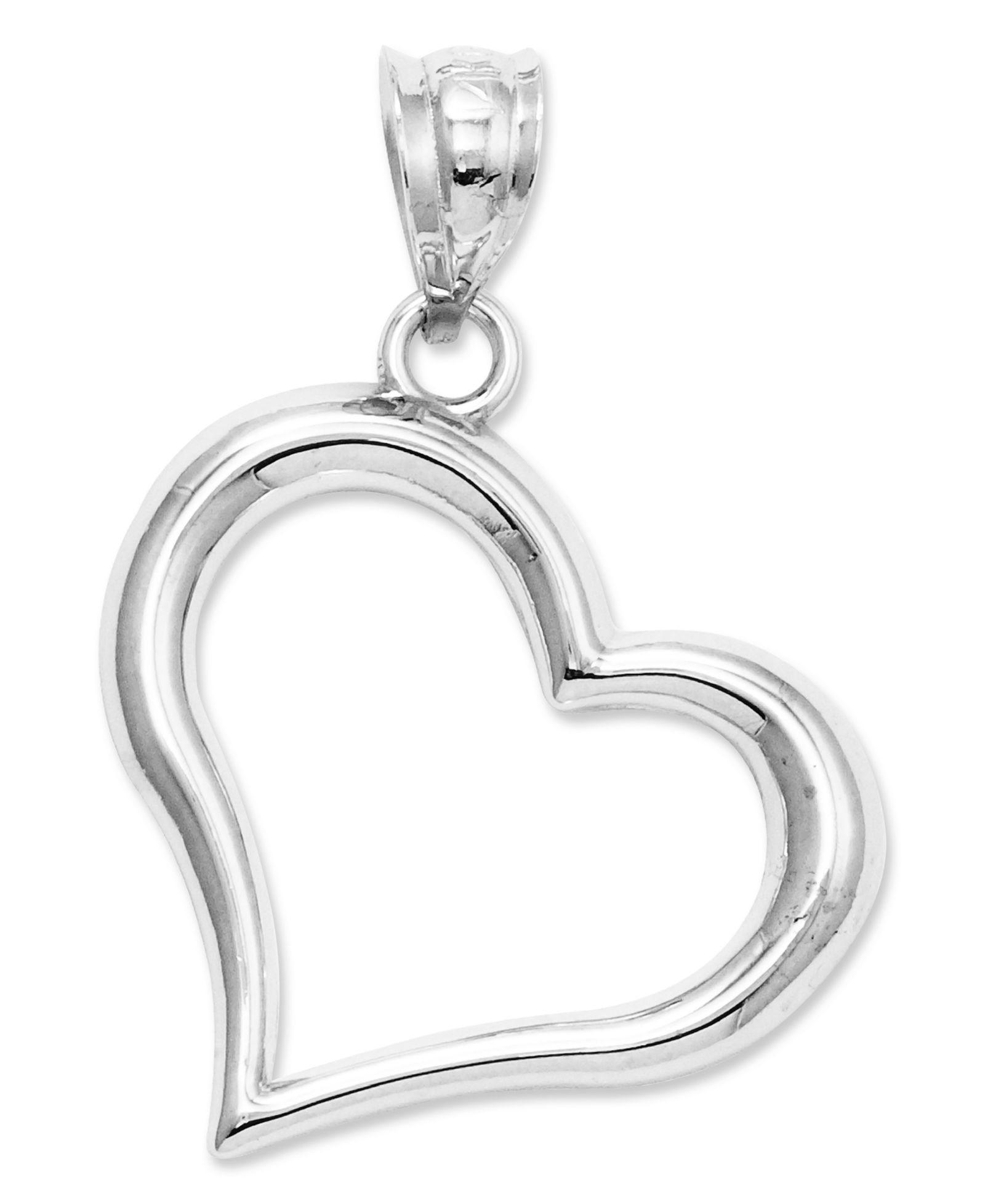 Подвеска-шарм 14k White Gold, Open Heart