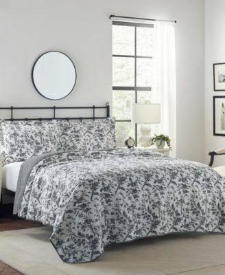 Laura Ashley Amberley Cotton Reversible 3-Pc. Quilt Set, Full/Queen