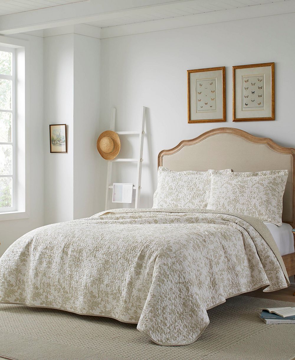 Laura Ashley комплект стеганого одеяла, хлопок, реверсивный, 3 шт., King