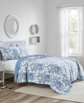 Laura Ashley Bedford Cotton Reversible 3-Pc. Quilt Set, Full/Queen