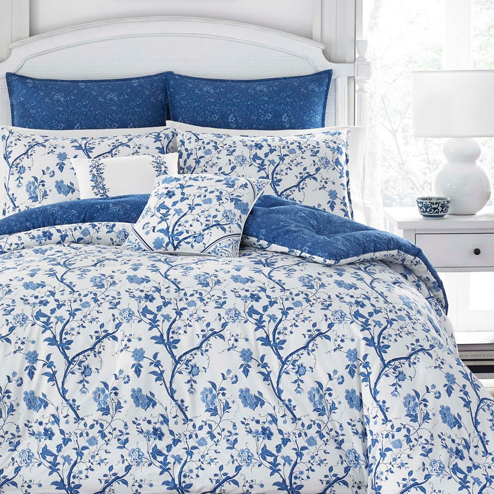 Комплект постельного белья Laura Ashley Elise Cotton Reversible 7 Piece, Full/Queen