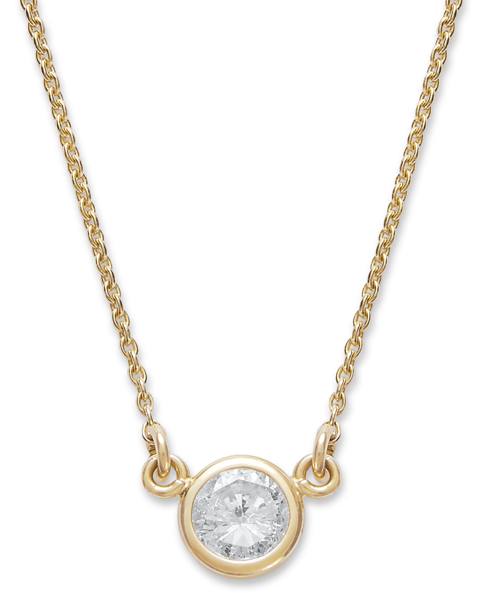 Подвеска с бриллиантом в оправе Bezel-Set (1/5 ct. t.w.) из золота 14K или белого золота