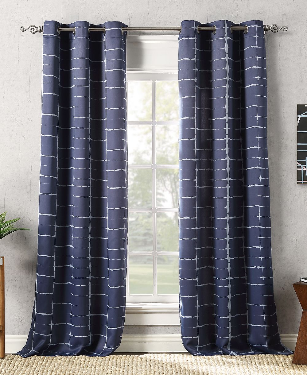 Saki Shibori Print Blackout Grommet Curtain Panel