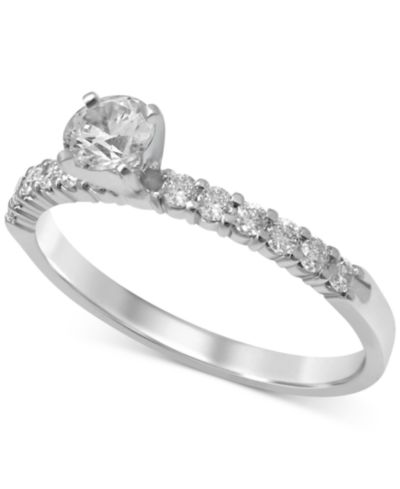 Помолвочное кольцо с бриллиантом (1/2 ct. t.w.) в 14K белом или желтом золоте