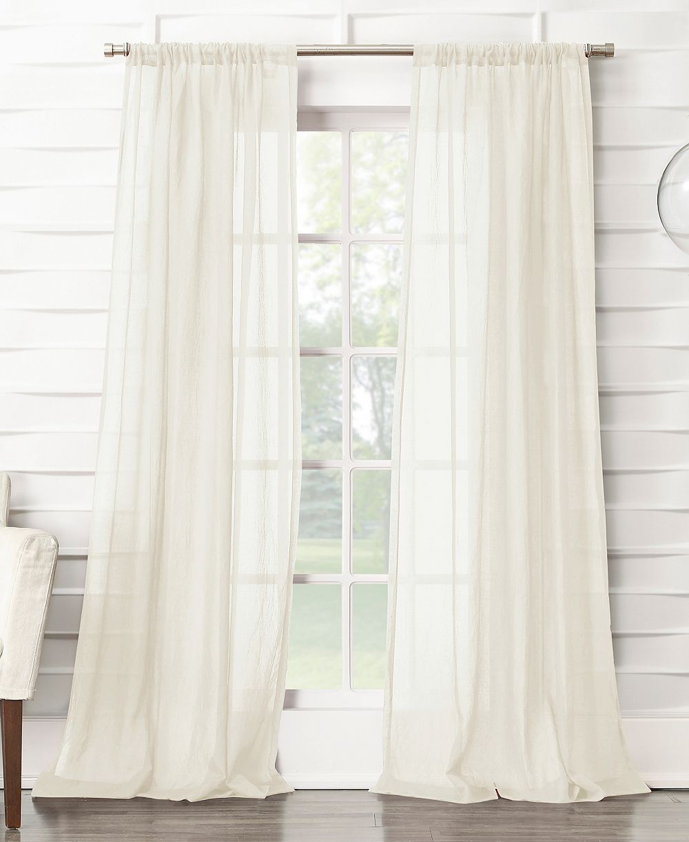 Штора Silvia Crushed Texture Semi-Sheer Rod Pocket Curtain Panel