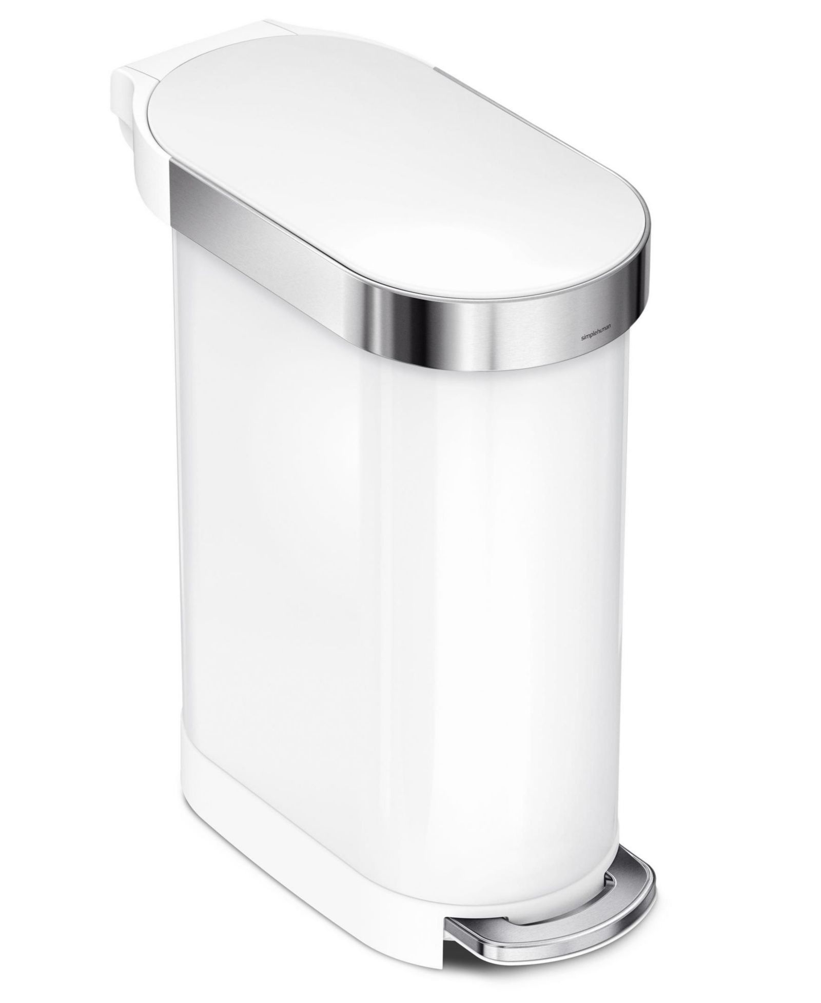 Simplehuman узкая кухонная корзина для мусора на 45 литров с карманом для пакетов
