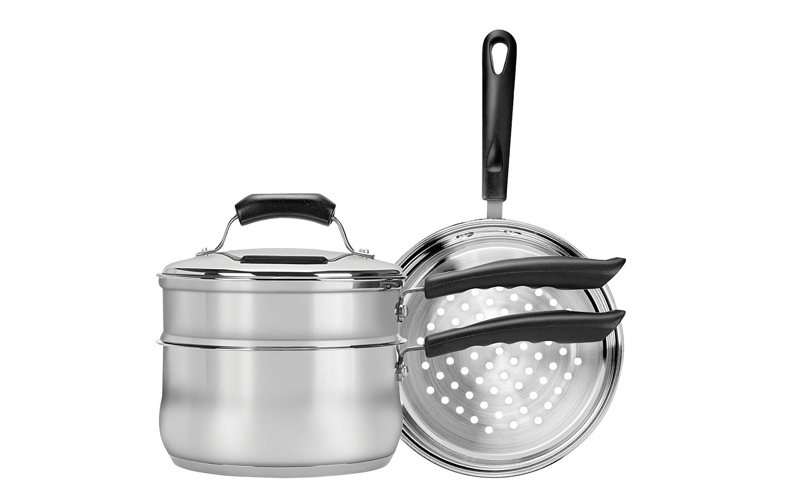 Набор кастрюля и пароварка Range Kleen 3qt Stainless Steel Covered Double Boiler and Steamer Set