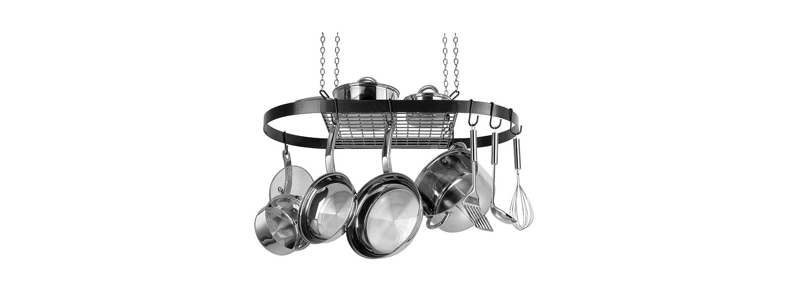 Range Kleen подвесная полка для кастрюль Range Kleen Black Enamel Oval Ceiling Pot Rack