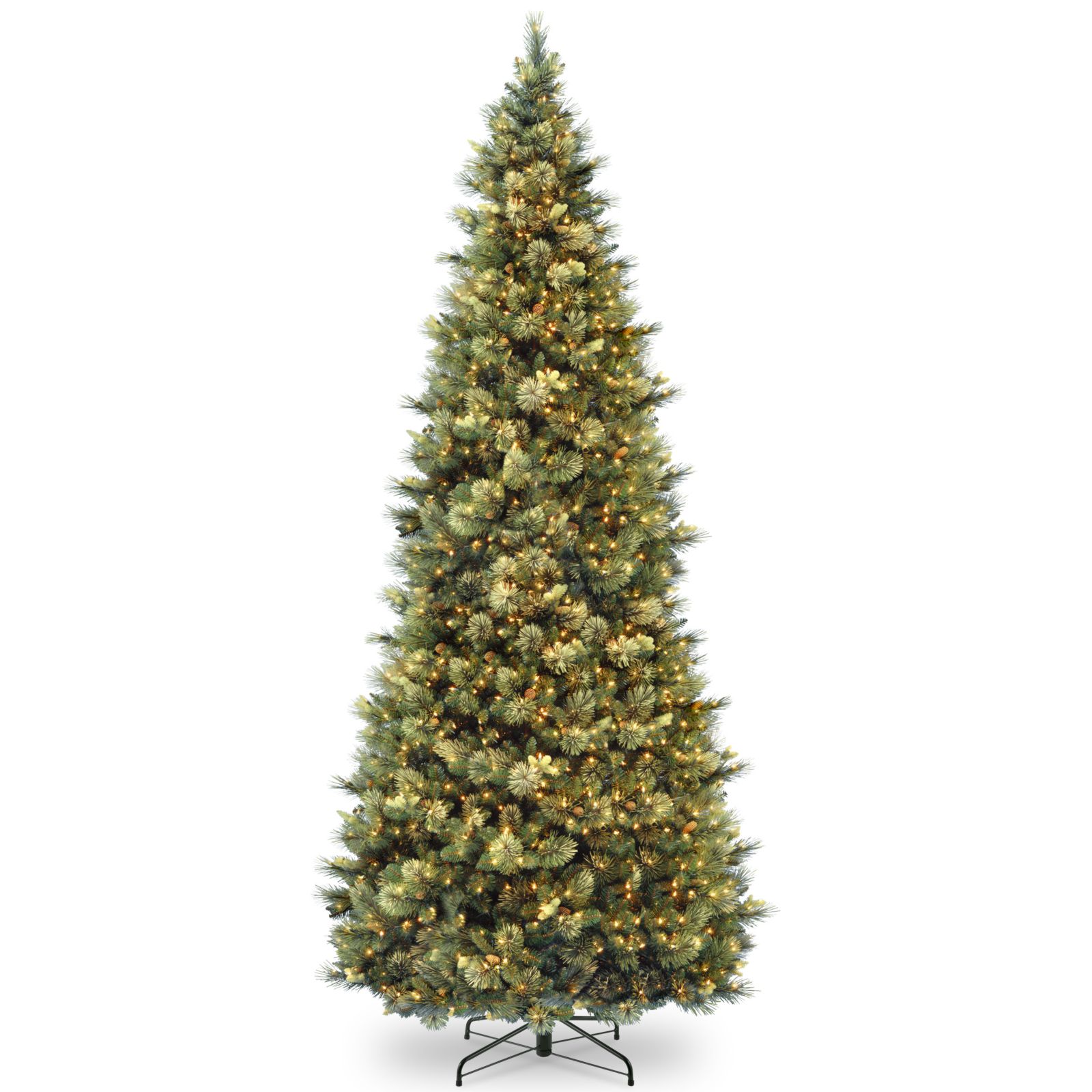 Ель National Tree Company 10' Carolina Pine Slim Wrapped с искусственными шишками и прозрачными огнями