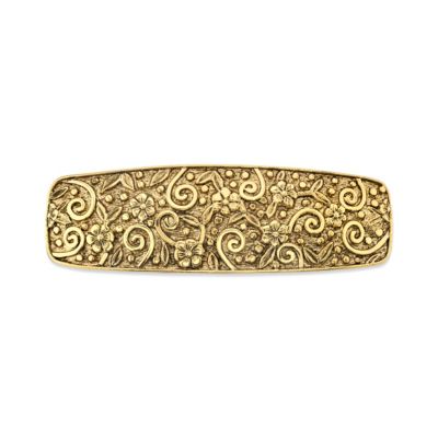 Заколка для волос 2028 Gold-tone Floral Etched