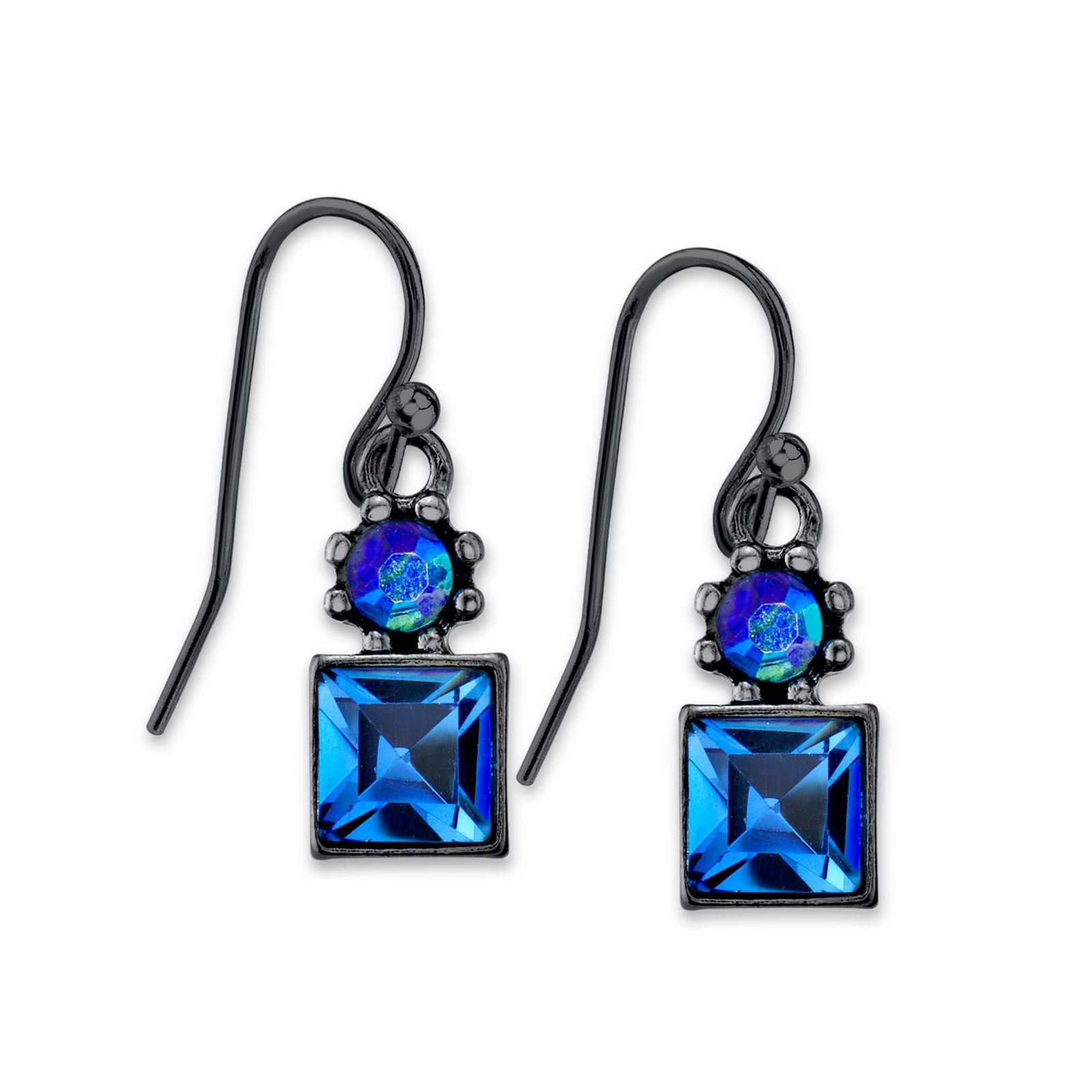 Серьги-подвески Black-Tone Blue 2028