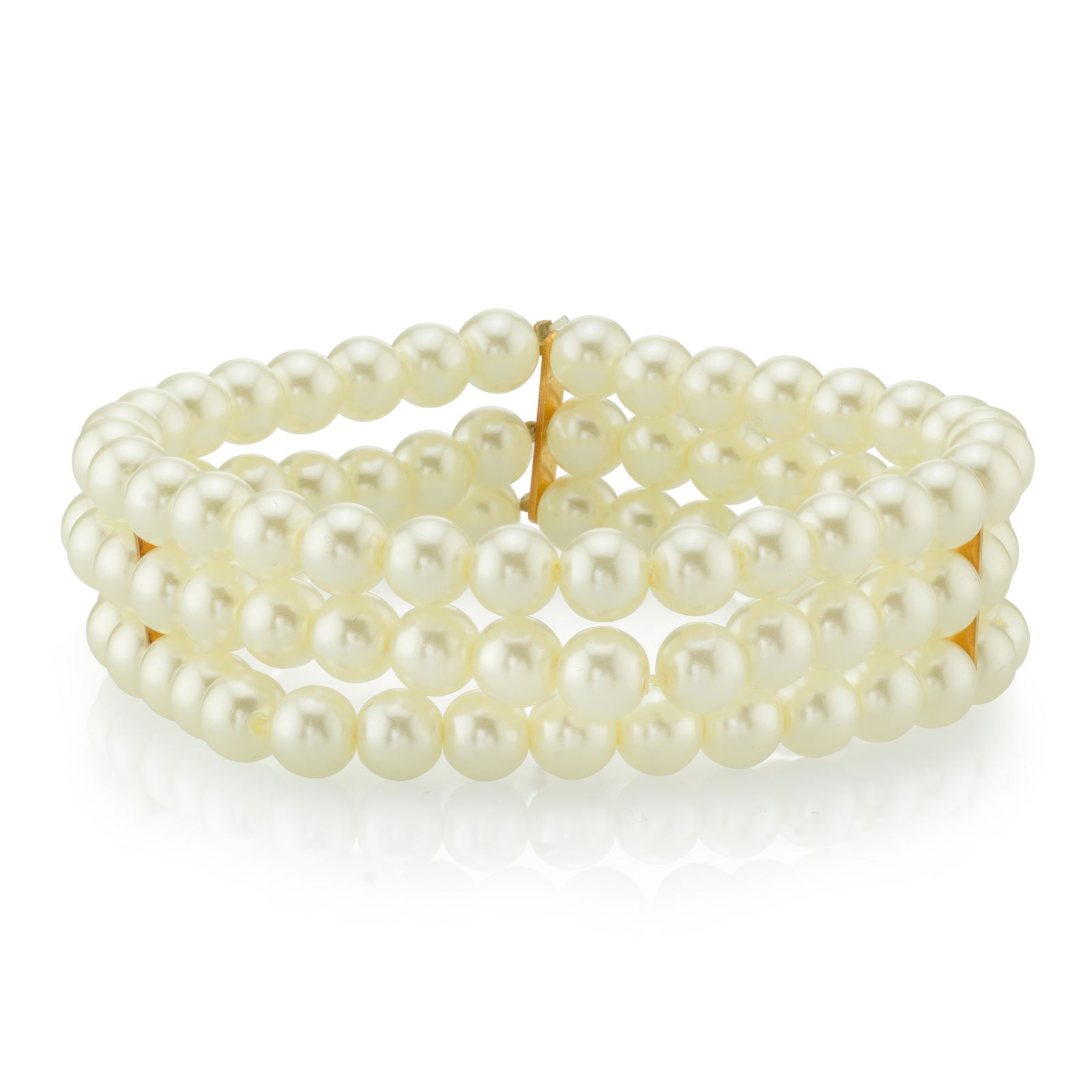 Браслет 2028 Gold-Tone Simulated Pearl 3-Row