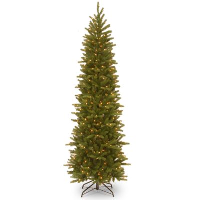 Ель National Tree 7.5' Feel Real Grande Fir Pencil Slim Hinged Tree с 350 Clear Lights