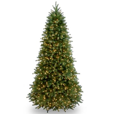 National Tree Company 7.5' "Feel Real" Jersey Fraser Slim Fir Hinged Tree with 800 Clear Lights